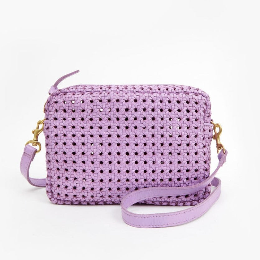 Clare V. Rattan Midi Sac in Lilac - Bliss Boutiques