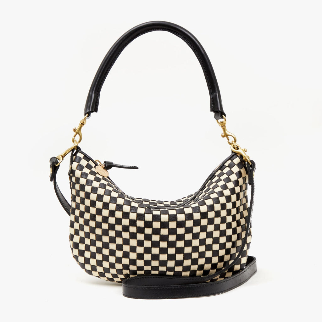 Clare V - Petit Moyen Messenger in Evergreen Woven Zig Zag