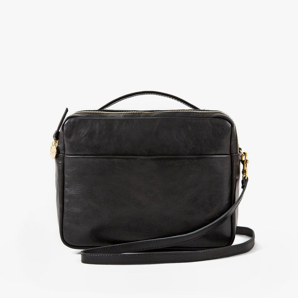 Clare V. Remi Leather Backpack in Black Rustic