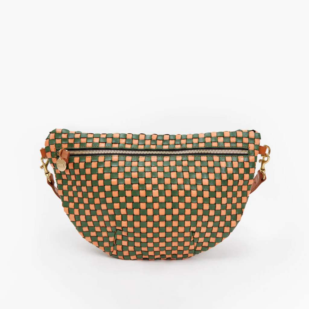 Clare V. Woven Checker Grande Fanny