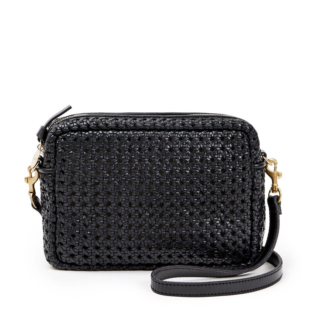 midi sac in black and natural woven checker – Twigs