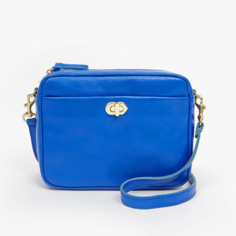 Clare V.  Moyen Messenger, Woven Natural Checker – LAPIS