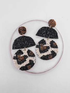 TREASURE JEWELS x LOVELY LOLA: WILD RIDE LEOPARD BEADED EARRINGS