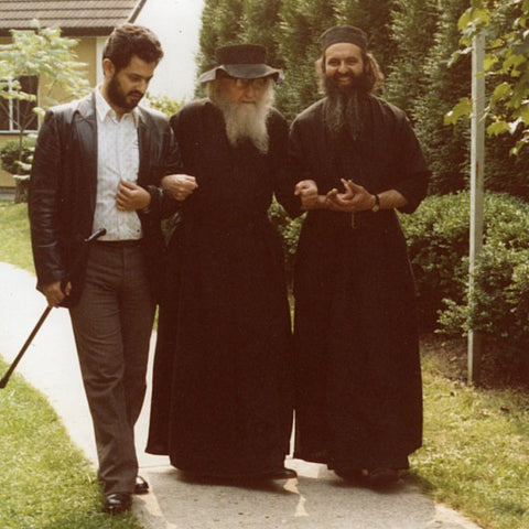 Left to Right: Dr. Christopher Veniamin, St. Sophrony the Athonite, Fr. Raphael Noica
