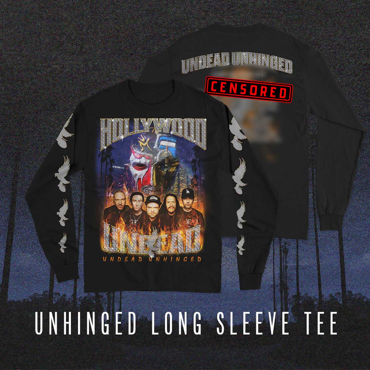Image of Undead Unhinged Bling Long Sleeve Tee