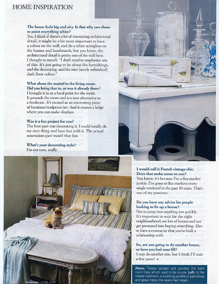 Châtelet Home featured in Chatelaine Magazine