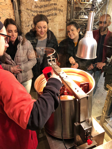 London Chocolate Tour guests learning how to make chocolate