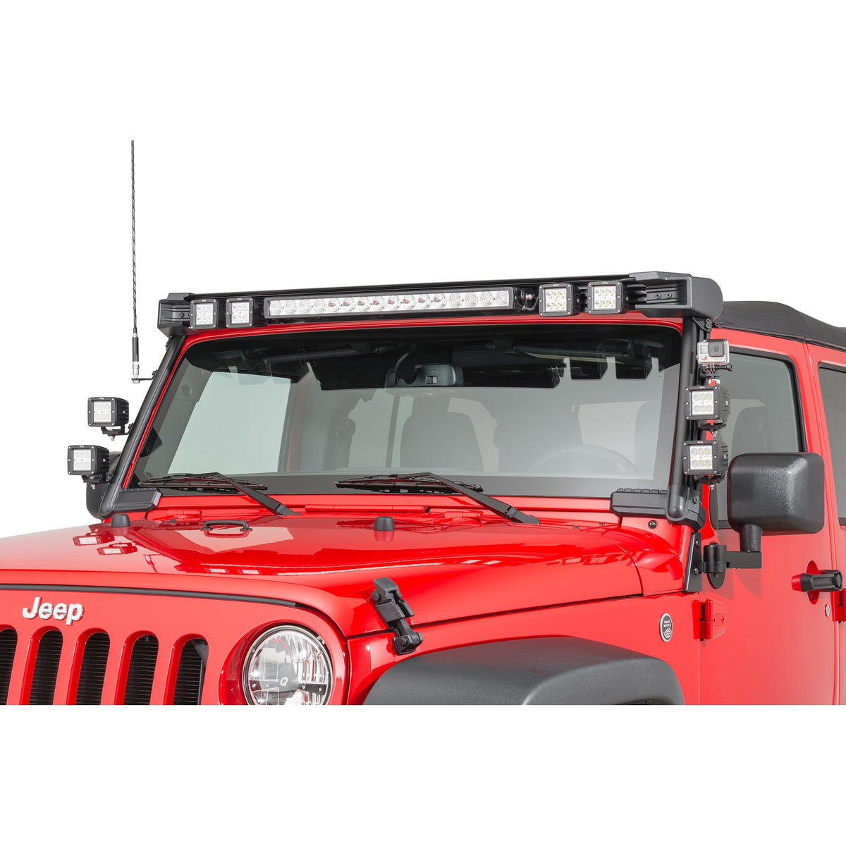 Rugged Ridge  Elite Fast Track Windshield Light Bar Mounting B -  Double Black Offroad