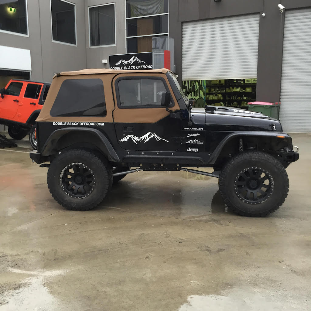 Bushwacker Jeep TJ Flat Style Fender Flare - Set of 4 - Double Black Offroad