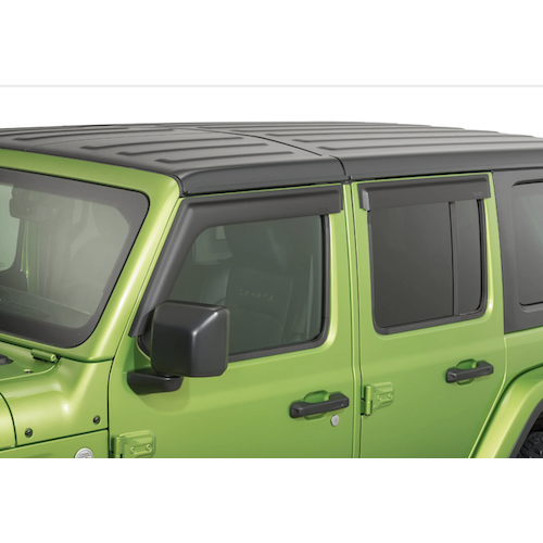 Rugged Ridge  Front and Rear Window Visors in Matte Black for -  Double Black Offroad