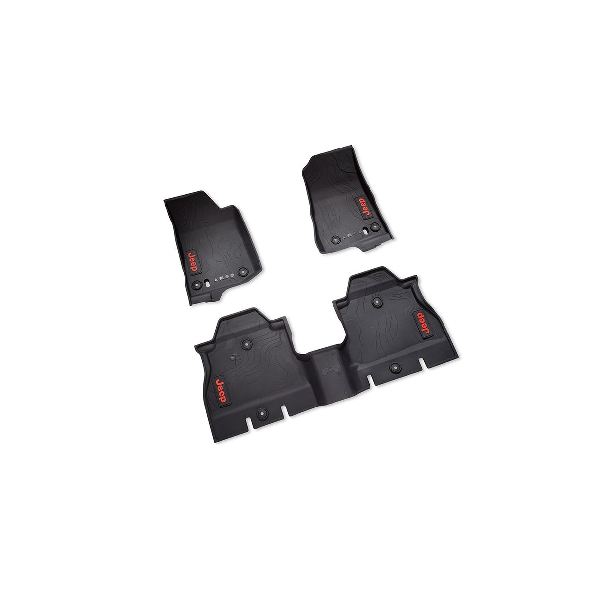 Mopar 2018+ JL Wrangler 4-Door All-Weather Rubber Floor Mats - Double Black  Offroad