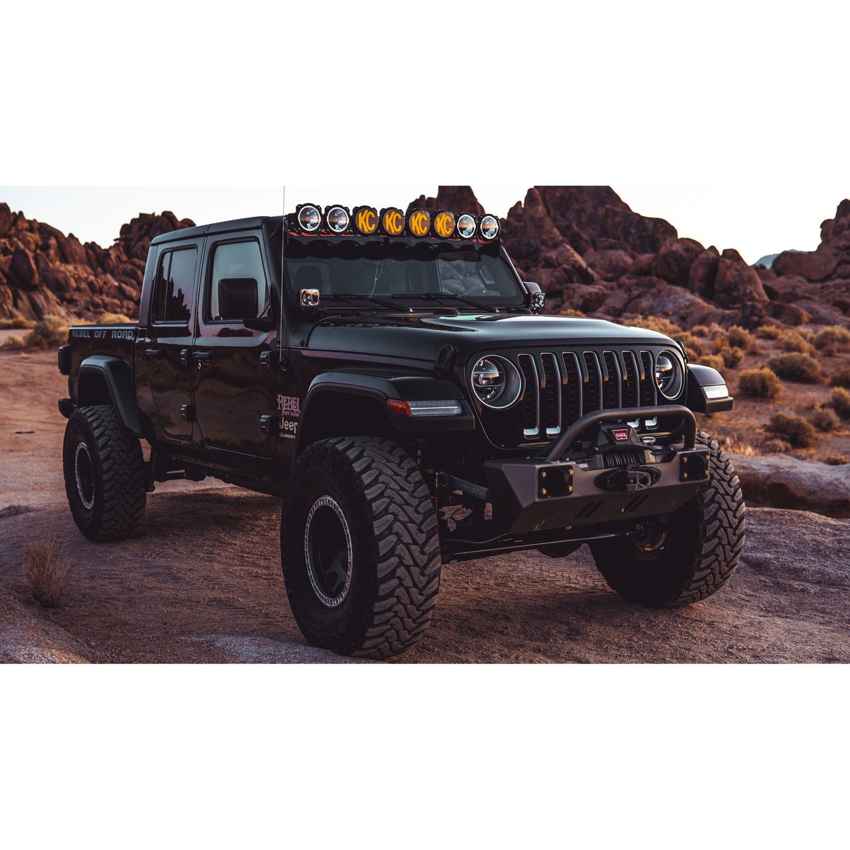 KC HiLiTES 91336 Gravity Pro6 LED Light Bar Kit for 18-21 Jeep Wrangle -  Double Black Offroad