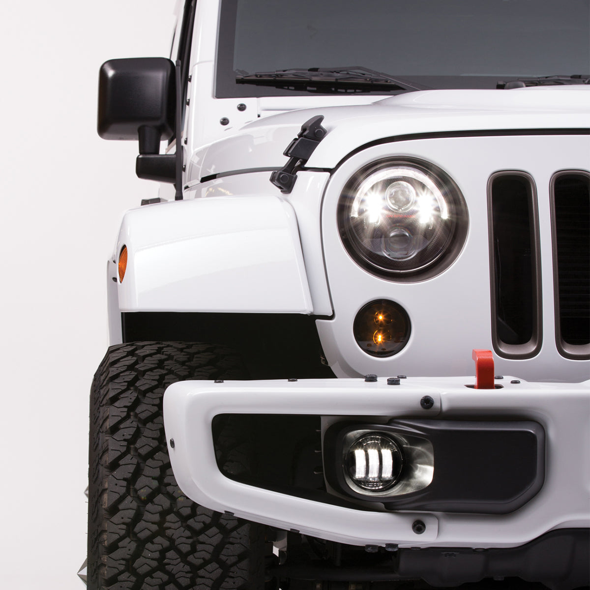  - LED Jeep Fog Lights - Model 6145 J2 Series - Carbon - Double  Black Offroad
