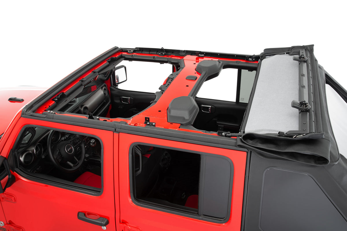 MasterTop 15501624 Fastback Soft Top In MasterTwill Fabric for 18+ Jee -  Double Black Offroad