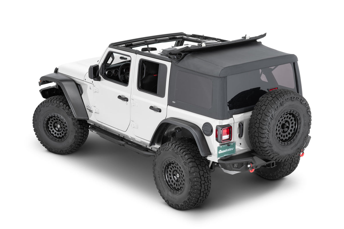 QuadraTop  Complete Soft Top Kit for 18+ Jeep Wrangler JL Un -  Double Black Offroad