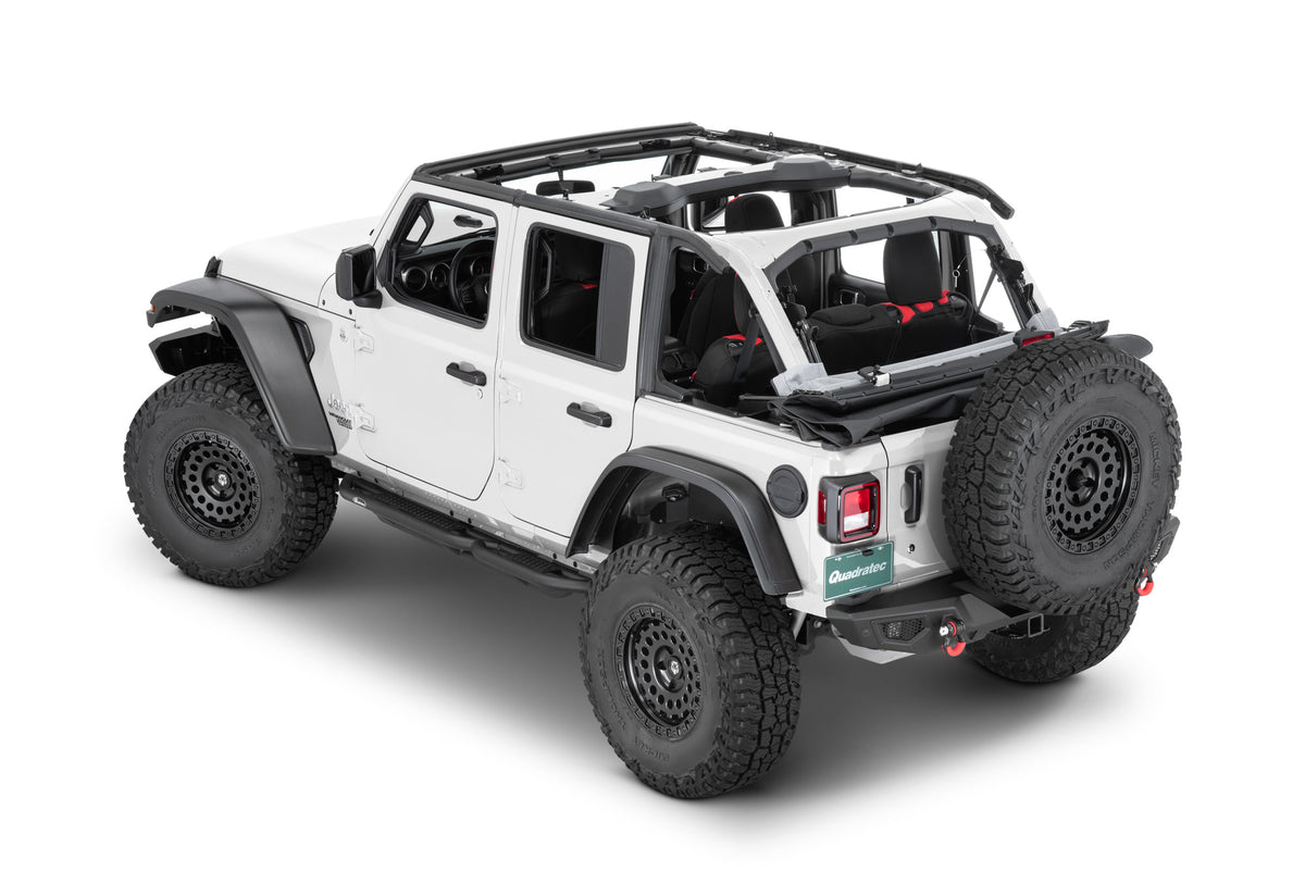 QuadraTop  Complete Soft Top Kit for 18+ Jeep Wrangler JL Un -  Double Black Offroad