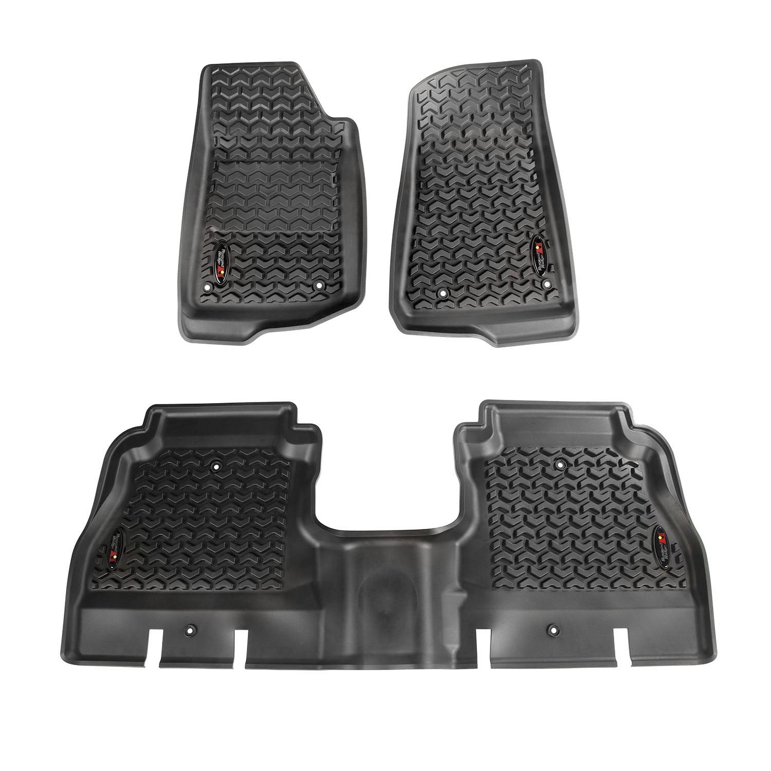 Rugged Ridge  Front & Rear Floor Liner Kit for Jeep Wrangler J -  Double Black Offroad