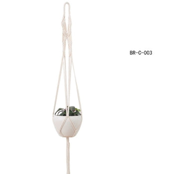 Macrame Pot Holder - Single Small pot - Rope White - NEW - 75x7 (cm)