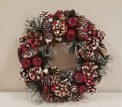 Christmas Welcome Wreath, Pinecone - AkasaiDesign