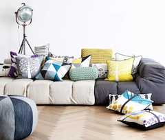 Decorative Throw Pillows on Sofa