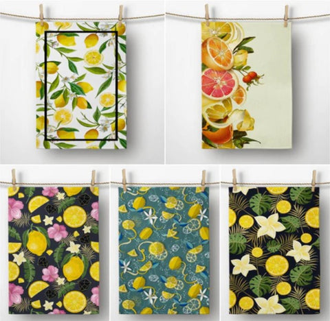 Lemon Kitchen Hand Towels - Akasia Home Design