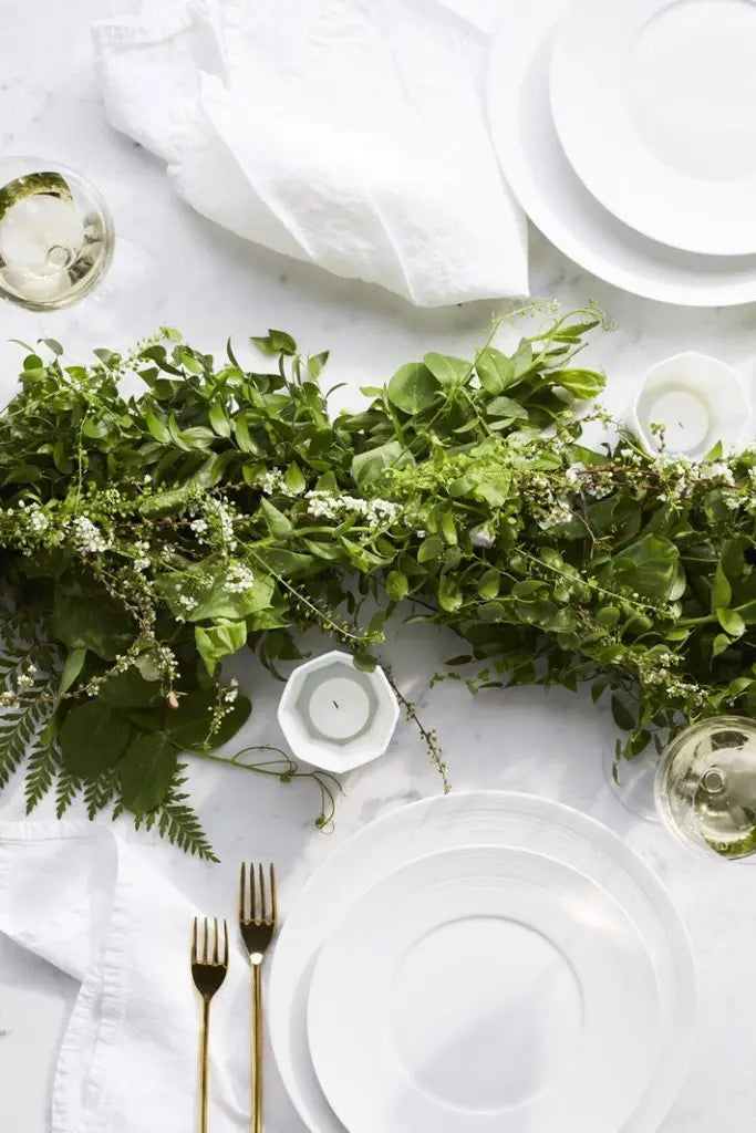 Dining Table Decoration with Leaves