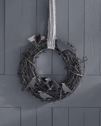 halloween crow wreath