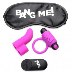 BANG! Couple's Love Ring, Finger Vibe, Bullet, & Blindfold Kit