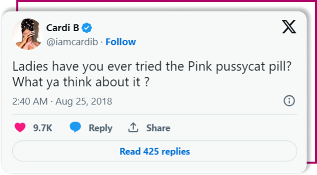 Cardi B Pink Pussycat Tweet