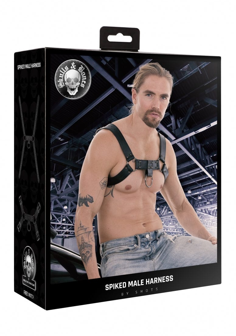 Ouch! Male Harness with Spikes - Black