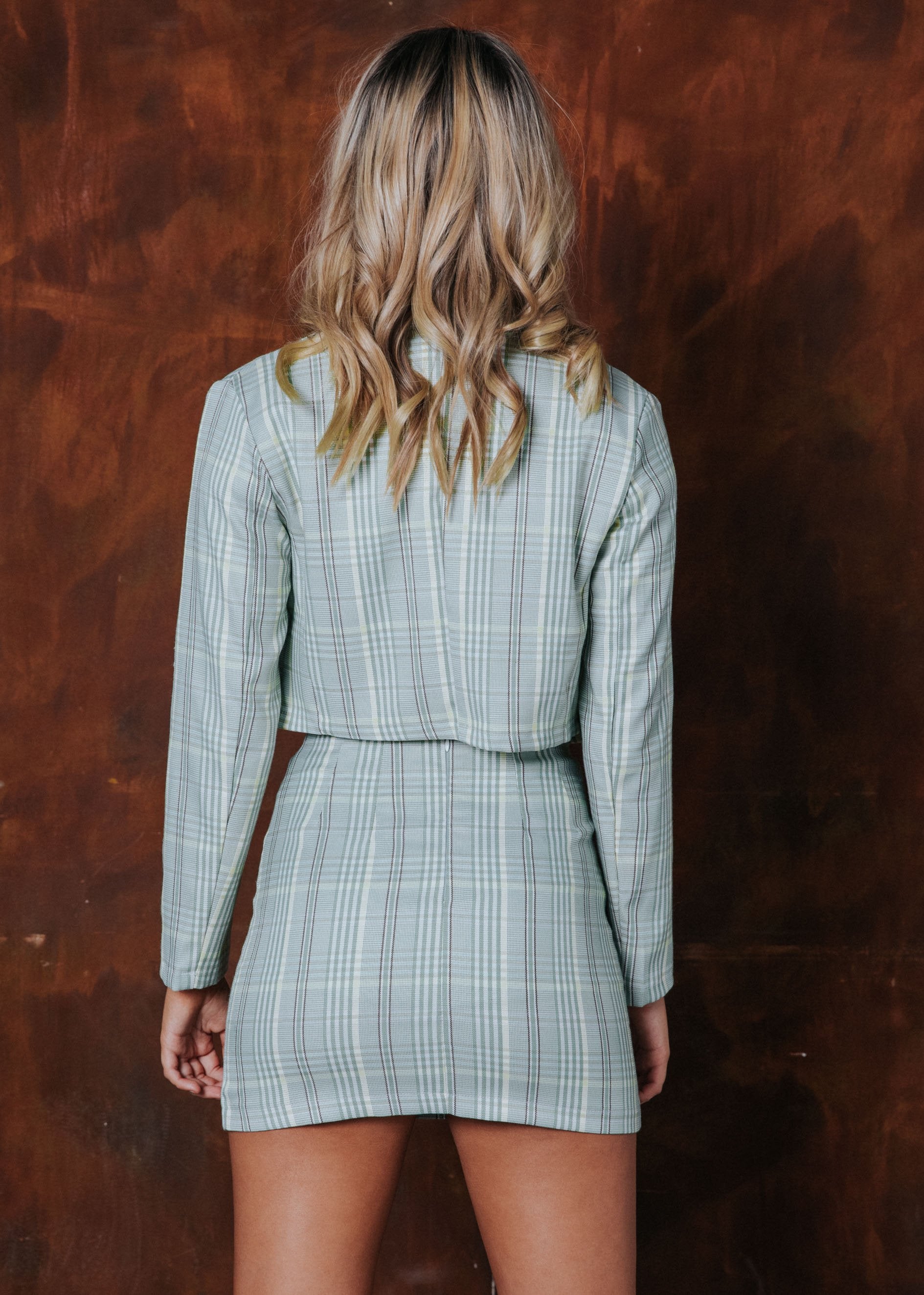  Jeni  Mini Skirt Green  Plaid