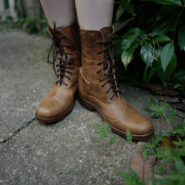 Handmade Leather Lace Up Ankle Boots