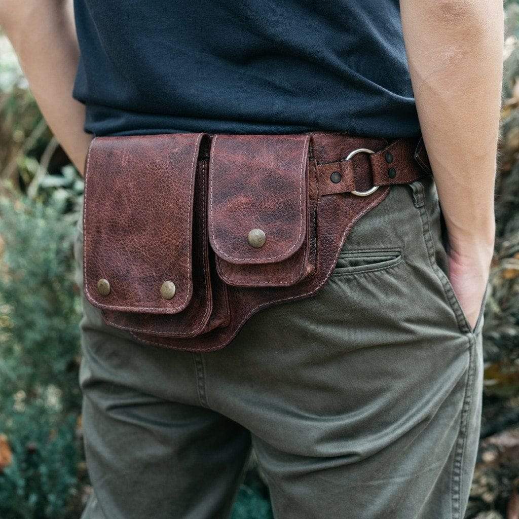 leather hip belt bag