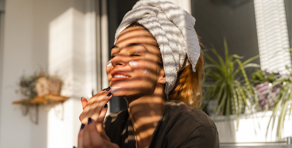 Happy looking women practising self-care