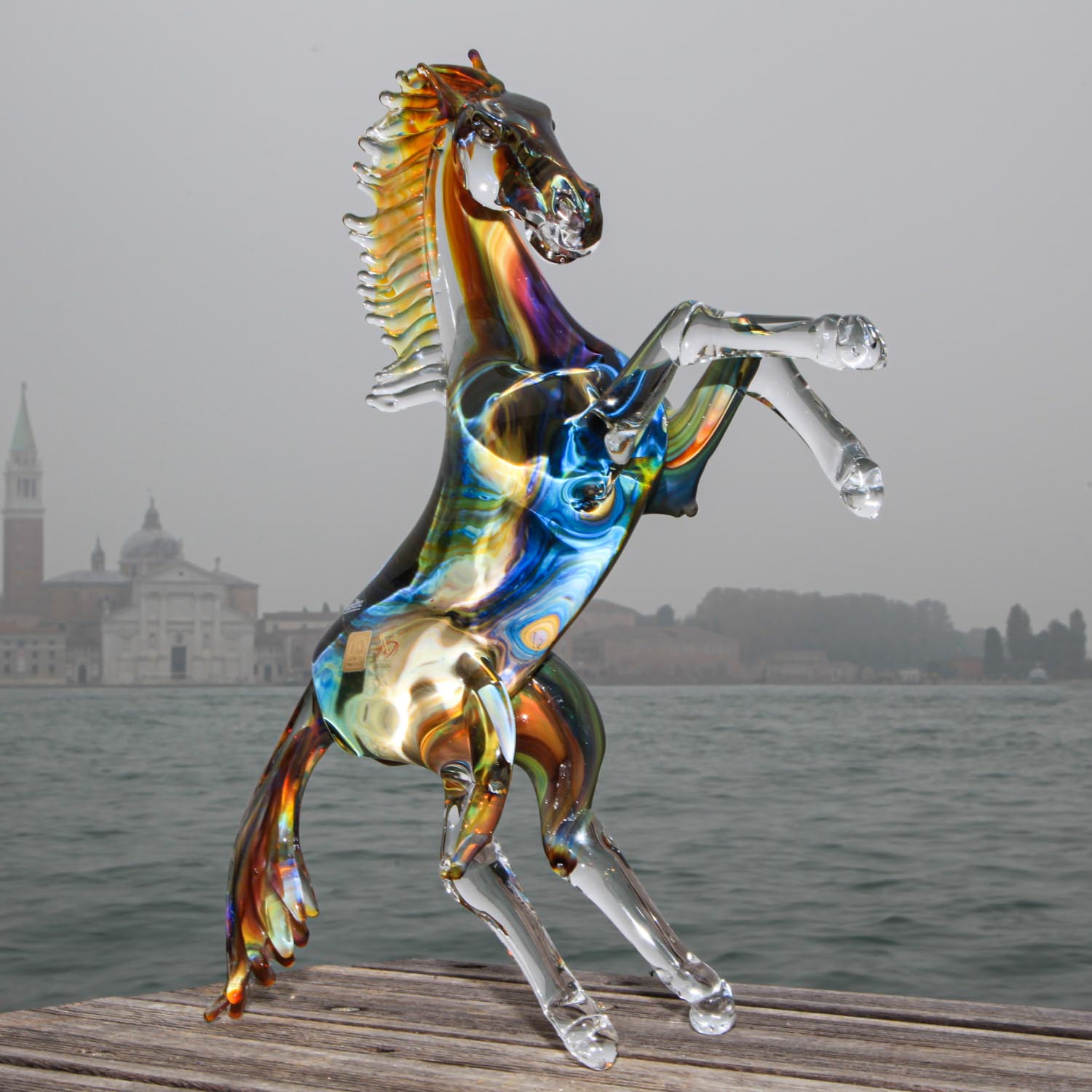 dok snelheid Vijfde Prancing Horse - Murano Glass - Sculpture - Chalcedony Art