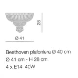Ceiling Chandelier - Beethoven - 4, 6 or 8 lights