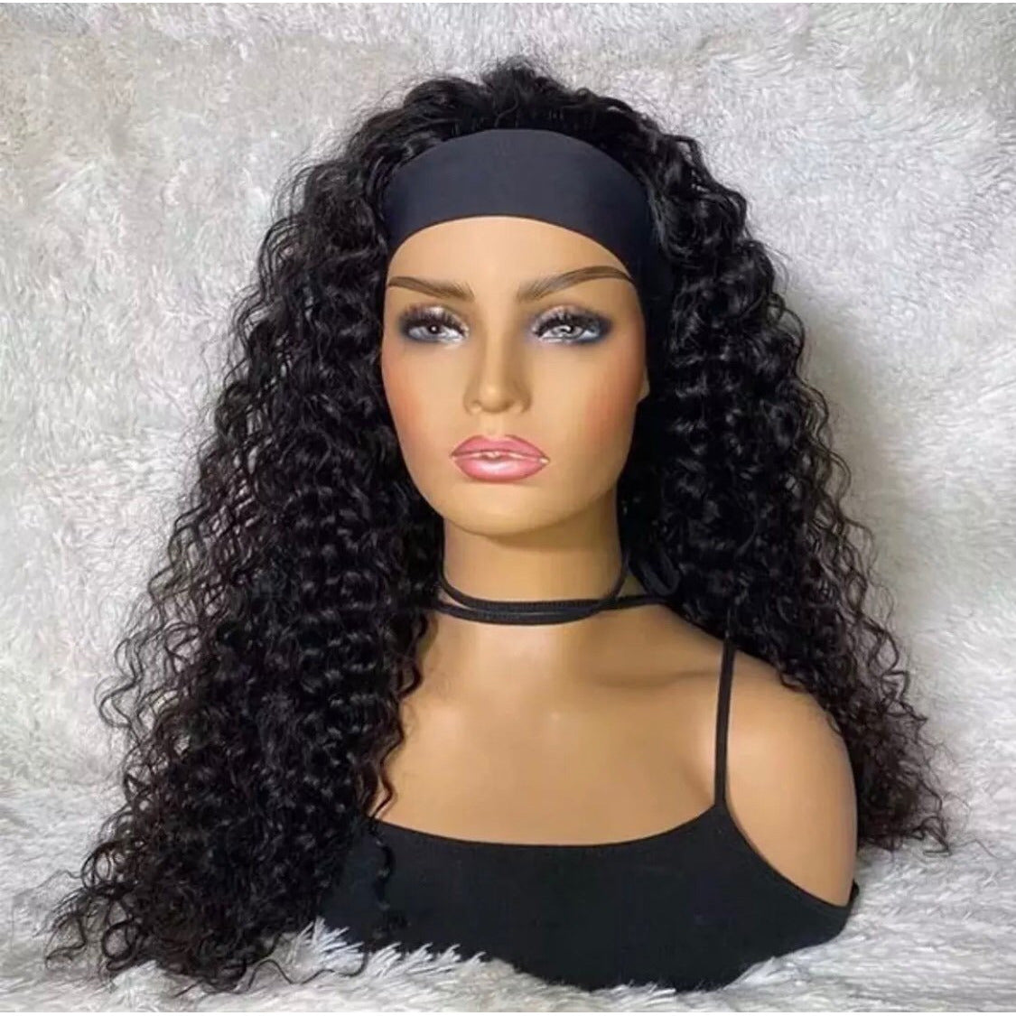 curly headband wigs