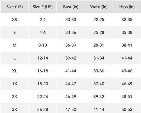 Size Chart – DezzyDesignz