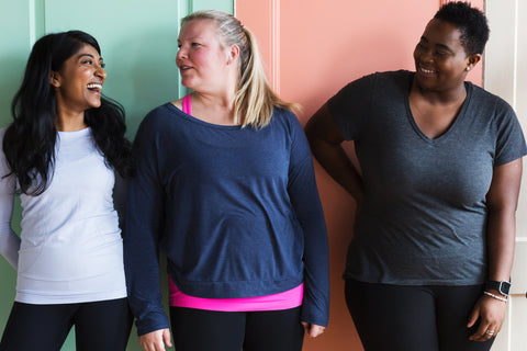 three laughing women