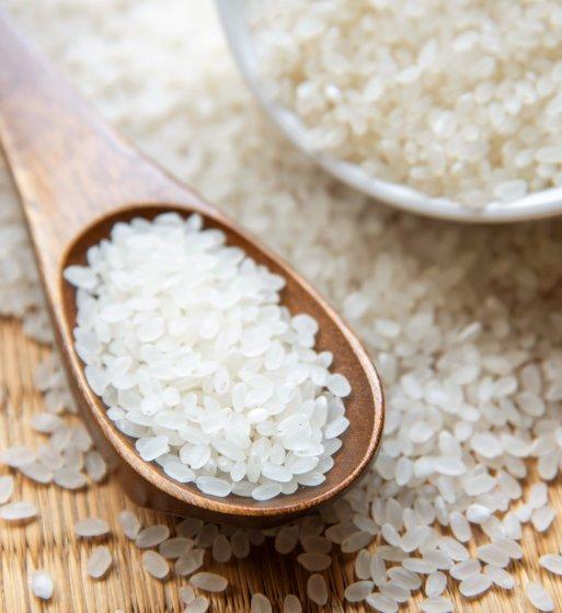 closeup of rice grains