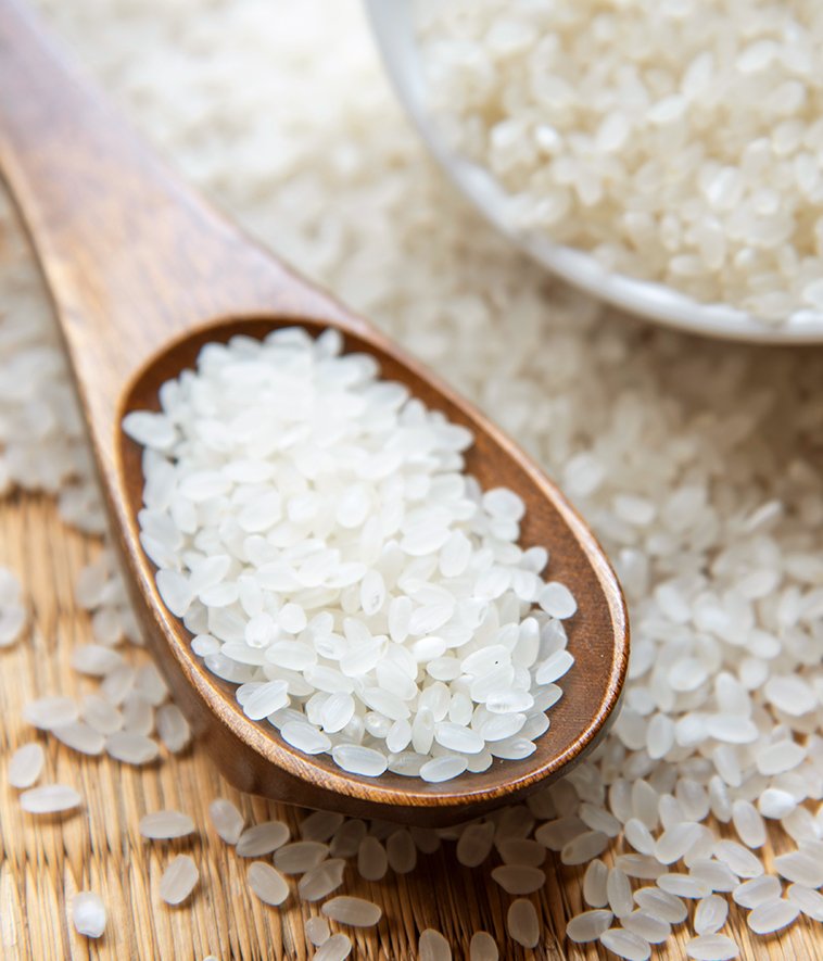 closeup of rice grains