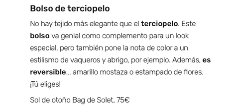 bolso de terciopelo