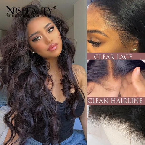 13x6 Undetectable Skin Melt New Clear Lace Front Human Hair Wig LFW12