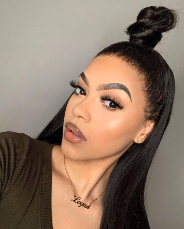 Half Up Half Down Bun lace front hairstyle