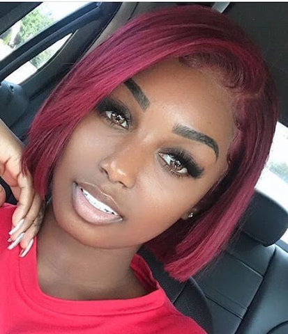 cool skin tone black women with burgundy hair