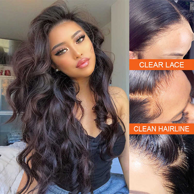 Real Human Hair HD Lace Front Wig Body Wave 13x6 *NEW* CLEAR LACE & CL –  Xrsbeautyhair