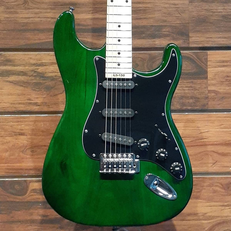 dark green electric guitar