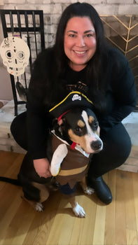 Employee, Stephanie M. and her pirate pup