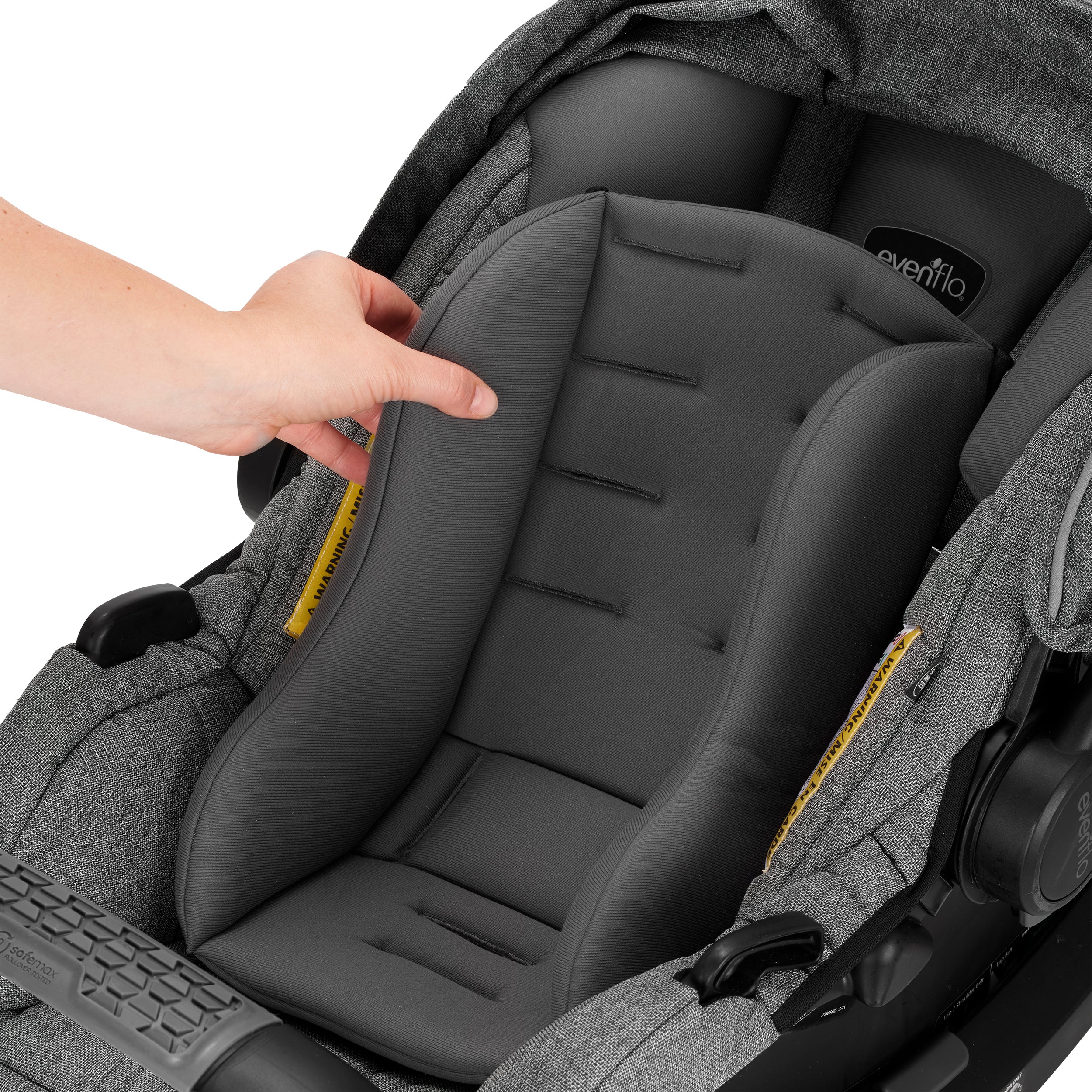 evenflo pivot travel system car seat installation