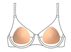 positioning pads on full cup bra